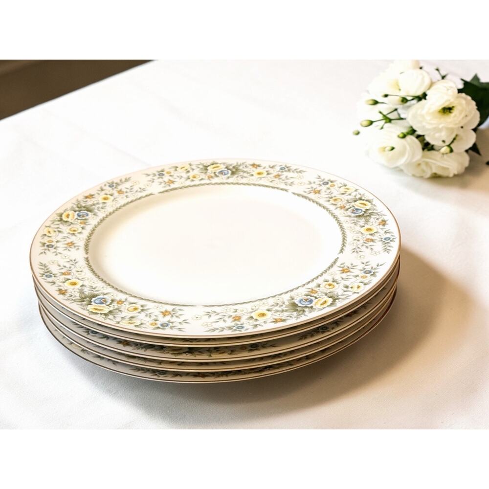 FINE CHINA JAPAN Set of 5 Dinner Plates 11” #5551 Priscilla 3412-65